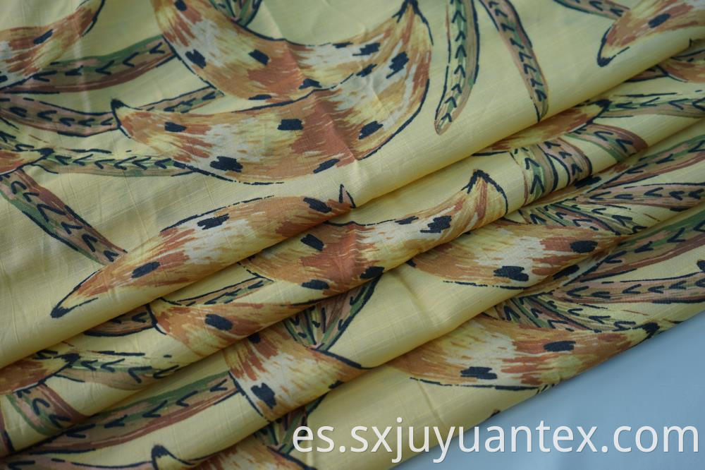 Polyester Rayon Slub Print Fabric